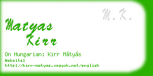 matyas kirr business card